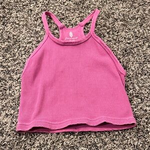 Free People Mauve Ribbed Halter Top